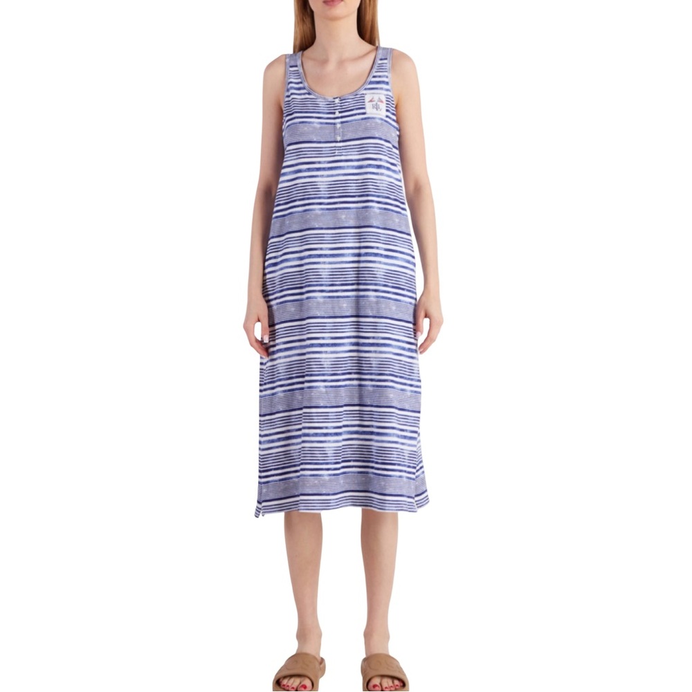 Ralph Lauren Striped Racerback Nautical Tank Dress Women's Medium Beach Coastal